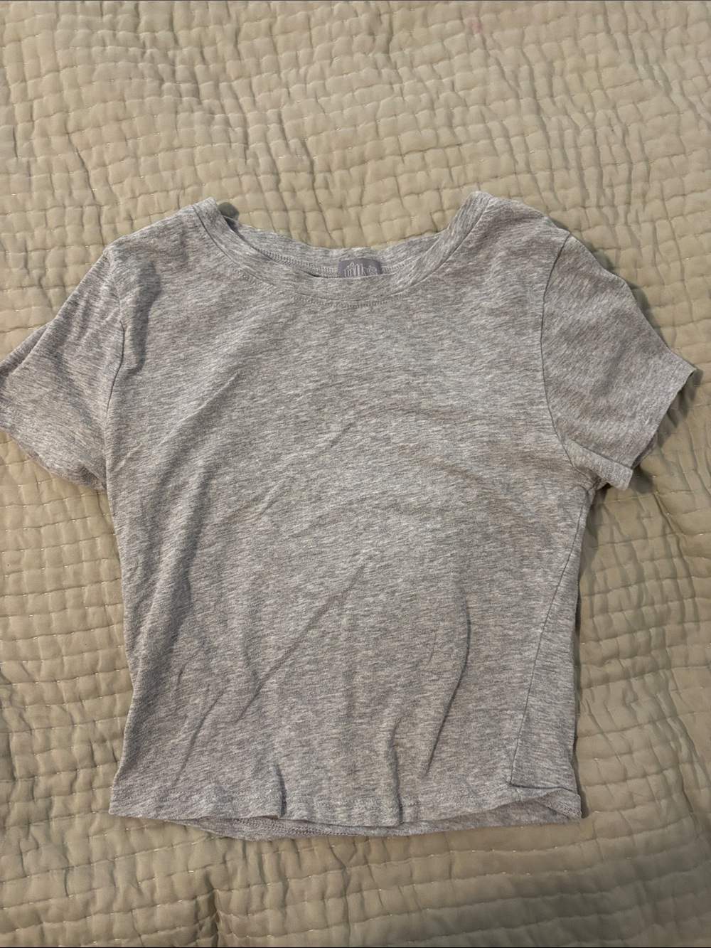 Tilly's Gray Short Sleeve Cropped Tee